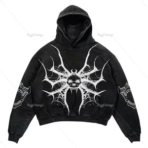 เสื้อพูลโอเวอร์โอเวอร์ไซส์ผู้ชาย ผ้าฝ้าย 100% หนานุ่ม พิมพ์โลโก้ตามสั่ง ปักลาย 3 มิติ ทรงบ็อกซี่ ระบายอากาศได้ดี ตัดเย็บแบบครอป เป็นมิตรต่อสิ่งแวดล้อม - Product Image 1