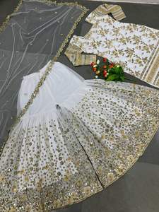 Ropa étnica india Nuevo diseñador Ropa de fiesta Look Bordado Sharara Salwar Suit/ Palazzo Suit Collection - Product Image 3