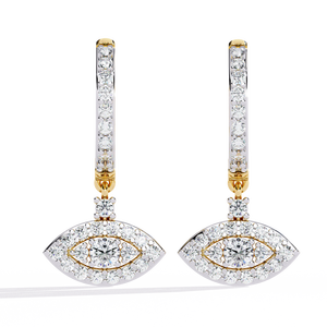Boucles d'oreilles en or 18 carats brillantes avec diamant de laboratoire, boucles d'oreilles de qualité supérieure - Product Image 2