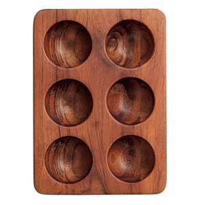 Petit porte-oeufs en bambou à 4 fentes Plateaux à oeufs en bois Eco Friendly Handmade from Olive Custom Natural Acacia Wood High Quality - Product Image 6