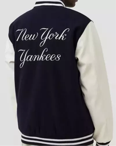 Veste universitaire NY pour hommes Veste Letterman avec manches en cuir doré Veste universitaire en cuir letterman en cuir personnalisée pour hommes - Product Image 2