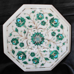 Indian Supplier White Marble Inlay <b>Table</b> <b>Top</b> Octagonal Shape Handmade Polished Marble Inlay <b>Table</b> <b>Tops</b> Use for Home <b>Decorations</b> - Product Image 1