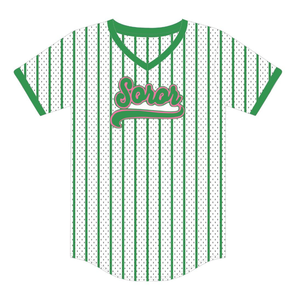 Jersey de Béisbol Blanco 08 Soror, Jersey Universitario para Mujeres de Hermandad Griega, Rosa y Verde, Estilo Casual y Elegante - Product Image 5