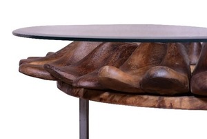 Table basse Leeroy avec table basse en verre meubles de salon légers avec portable - Product Image 2