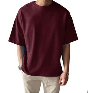 T-shirt en coton épais pour hommes, coupe ample, T-shirts courts grande taille surdimensionnés du Bangladesh - Product Image 2