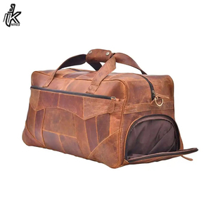 Sac de voyage en cuir véritable Crazy Horse vintage grande capacité, vente en gros - Product Image 5