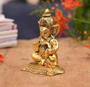 Offre de mode intelligente : Vaisselle en métal plaqué or Ganesh Ji, design traditionnel moderne soudé, décoration de la maison, cadeaux d'affaires pour mariage - Product Image 5