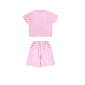 Conjuntos de dos piezas de calidad superior Twin Sets 100% algodón de manga corta para hombres y conjuntos de camiseta con tela personalizable - Product Image 6