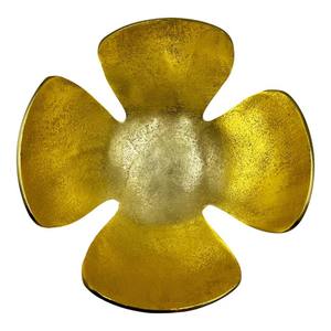 Tazón de hoja de trébol decorativo de aluminio dorado hecho a mano decoración moderna para el hogar pieza de acento elegante centro de mesa sala de estar - Product Image 4
