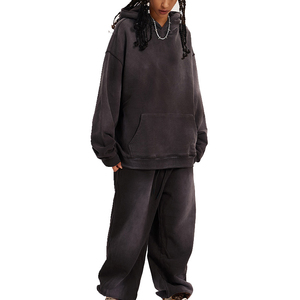 Sudaderas con capucha para hombre, conjunto de Sudadera con capucha de lavado ácido personalizado de alta calidad, sudadera de moda de peso pesado con capucha para hombres y mujeres - Product Image 2