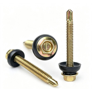 สกรูยึดหลังคาแบบเจาะเองชนิด D หัวหกเหลี่ยมชุบสังกะสีเหลือง - Product Image 1