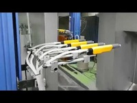Cabine de peinture en poudre automatique de qualité supérieure, contrôlée par PLC, avec roulements intégrés et système de récupération cyclonique pour l'électronique en aluminium