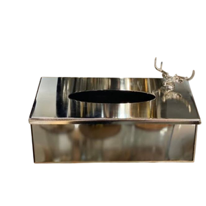 Handcrafedt Top Quality Metal <b>Tissue</b> Box <b>Wedding</b> Events Napkin Holder with Reindeer Accent Organizer <b>for</b> Table <b>Tissue</b> Storage - Product Image 1