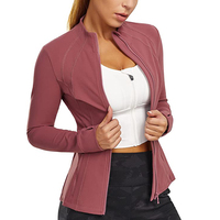 Veste de sport respirante pour femme avec fermeture éclair intégrale, trous pour les pouces, coupe ajustée, idéale pour la course à pied et les activités sportives