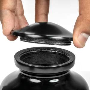 Urne en métal noir de taille personnalisée pour adultes, femme ou homme, vase funéraire décoratif pour cendres funéraires et funérailles pour restes humains - Product Image 5