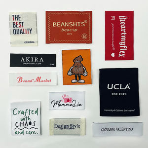 Étiquettes de vêtements en damassé tissé à la machine, logo de marque célèbre personnalisé, vente en gros sans MOQ - Product Image 3