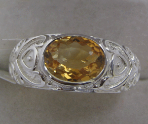 Shah Gems Women's Natural <b>Citrine</b> <b>Ring</b> in 925 Sterling Silver with Bezel Setting Gift - Product Image 1