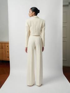 Good Price <b>Women'S</b> <b>Jackets</b> Single-Breasted One Button Anie Emb Wool Cropped <b>Jacket</b> Good-Quality Spring 2025 <b>Women</b> Clothing - Product Image 2