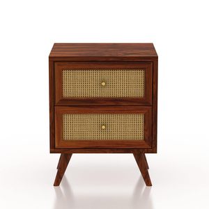 Latest 2024 Modern Rustic Handcrafted Solid Wood <b>Side</b> <b>Table</b> with <b>Storage</b> Shelf for Living Room Bedroom and Office - Product Image 4