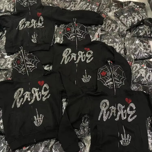 Fabricantes de ropa al por mayor de calidad superior Sudadera con capucha unisex Color personalizado Cara de tiburón de cara completa Sudadera con capucha con cremallera - Product Image 3