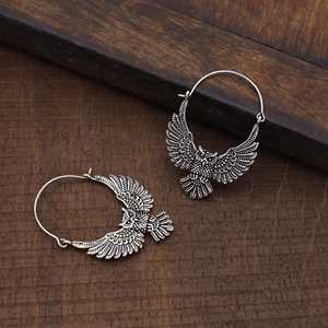 2024 nouveauté 925 argent Sterling hibou conception boucles d'oreilles cerceau ethnique à la mode oiseau accessoires pour femmes filles pour cadeaux de mariage - Product Image 2
