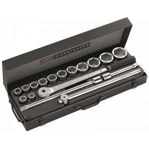 Juego de Llaves de Tubo Hexagonales Métricas Facom de 3/4'' con Trinquete KL.161, Kit de 17 Piezas - Product Image 1