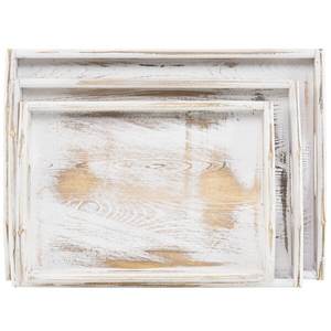 Ensemble de 3 plateaux de service en bois massif Tara, plateaux artisanaux avec un motif floral classique, tailles personnalisables pour la décoration de la maison et de la salle à manger - Product Image 3