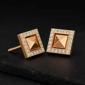 Nuevos pendientes de tuerca de moissanita con certificación GIA de 14mm, oro amarillo sólido de 14K en estilo minimalista moderno para momentos perfectos - Product Image 2