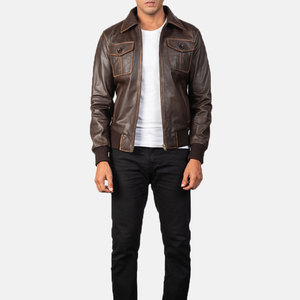 Veste en cuir pour hommes, tenue élégante cintrée à petit budget Meilleur produit de qualité Vente en ligne Veste en cuir pour hommes - Product Image 1