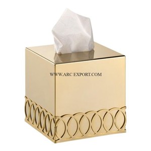 Soporte de papel tisú de latón chapado en oro a mano, de forma cuadrada Decoración de mesa, dispensador de papel tisú DE NUEVO ESTILO ÚNICO - Product Image 3