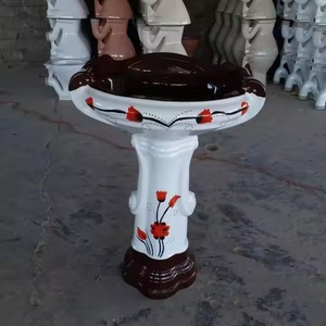 Céramique Sanitaire Luxe Salle De Bains Designer Bol Rond Grand Piédestal Sterling Lavabo Piédestal Évier Prix - Product Image 6