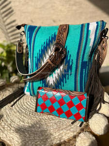 Sac à main en cuir pour femmes, de haute qualité, de nouveau Style occidental Aztec, pochette colorée en relief à imprimé Floral, ensemble Combo Unique - Product Image 4