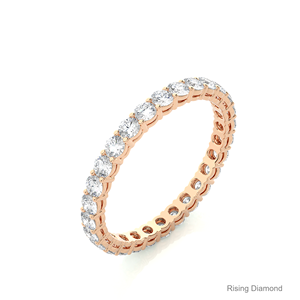 1,12 CTW Round Cut Lab Grown Diamond Full Eternity Pave Set en oro rosa Wedding Band Anillos de regalo de aniversario - Product Image 4