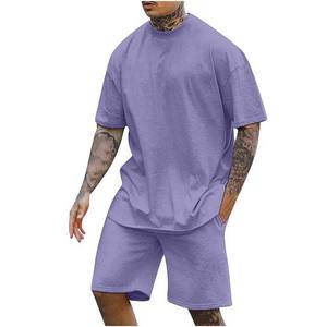 Conjunto Deportivo de Camiseta y Pantalones Cortos para Hombre, Ropa Deportiva Personalizada para Correr, Conjuntos de Pantalones Cortos Deportivos para Hombre, 100% Algodón - Product Image 1