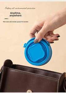 Gobelet pliable portable de conception minimaliste, fabriqué en silicone de qualité alimentaire, adapté aux voyages en plein air et au camping - Product Image 5
