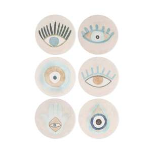 Lot de 6 assiettes à gâteaux amulettes décoratives de 19 cm au design unique pour exposer et servir - Product Image 1