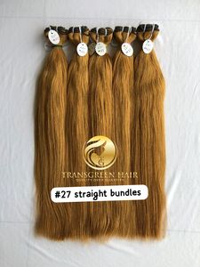 <b>Top</b> Best Quality 22" # 27 Color Straight Wholesale's Bundle's Raw Indian Temple Direct From India Machine Double Weft Human Hair - Product Image 6