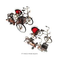 Métal Vintage de haute qualité pour vélo pousse-pousse panier ensemble Miniature finition Antique imprimé UV modèles mobiles polis fabriqués