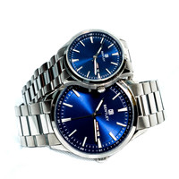 Montre à quartz pour homme STELLAR ELEGANCE de haute qualité, en acier inoxydable, luxe, mode, cadran en cristal saphir, boîtier de 42 mm, bracelet de 22 mm, 3 ATM