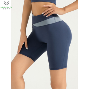 Pantalones cortos deportivos de verano de zona transfronteriza de alta elasticidad para mujer, pantalones de Fitness informales a juego de colores sólidos, ropa de Yoga desnuda media - Product Image 5