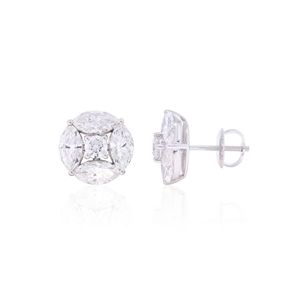 ต่างหูเม็ดกลมทรงเพชรสำหรับผู้หญิง - Product Image 2