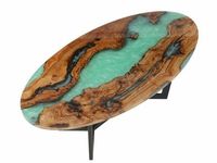 Table en bois de luxe Live Edge avec pièce de déclaration en résine époxy Table basse en bois pour décor bureau hôtel bureau