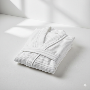 Peignoir gaufré 100% coton de qualité supérieure absorbant Robe d'hôtel blanche à séchage rapide fabriquée en Turquie - Product Image 4