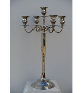 Candelabro Alto de Cinco Brazos de Plata Vintage con Aspecto Pulido para Decoración Moderna de Bodas y Hogar - Product Image 5