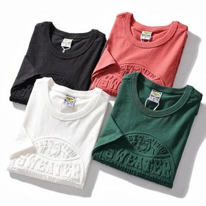 Camisetas con Logo en relieve para hombre, camisetas de algodón con estampado personalizado, camiseta en relieve - Product Image 6