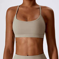 Soutien-gorge de sport pour femmes de haute qualité Soutien-gorge de sport avec logo personnalisé avec bretelles réglables Logo avant léger de couleur unie pour vêtements de sport