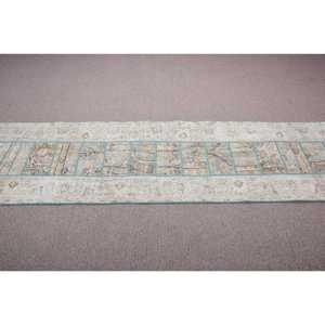 Alfombra Turca, Alfombra de Pasillo de 2,3x8 pies, Alfombra Vintage de Lana Sólida Gris - Product Image 3