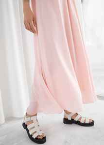 ชุดเดรสยาวเต็มตัวคอกลมผ้าเรยอนสีชมพูสำหรับผู้หญิงชุดเดรสแม็กซี่แขนกุดสไตล์โบฮีเมียนลำลองทรงหลวมสำหรับ100% ฤดูร้อน - Product Image 4