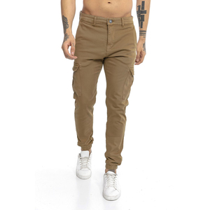 Pantalon cargo multi-poches avec logo personnalisé OEM Pantalon cargo élastique pour hommes dernier cri pantalon respirant de couleur unie à la taille avec cordon de serrage - Product Image 3