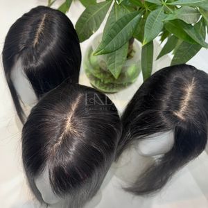 Cheveux humains 100% vrais cheveux humains vietnamiens, base en soie, topper en dentelle, frange droite, cheveux humains 2025 - Product Image 4